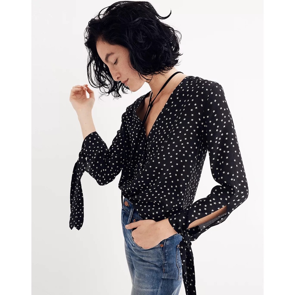 Madewell Scatter Star Tie Sleeve Top